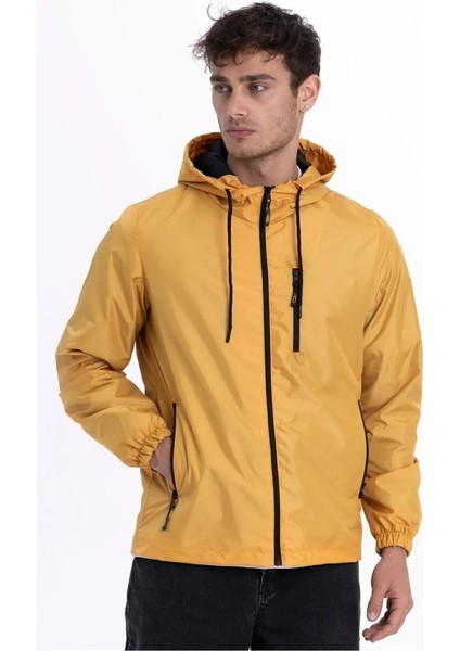 İçi Astarlı Su ve Rüzgar Geçirmez Erkek Cepli Yağmurluk