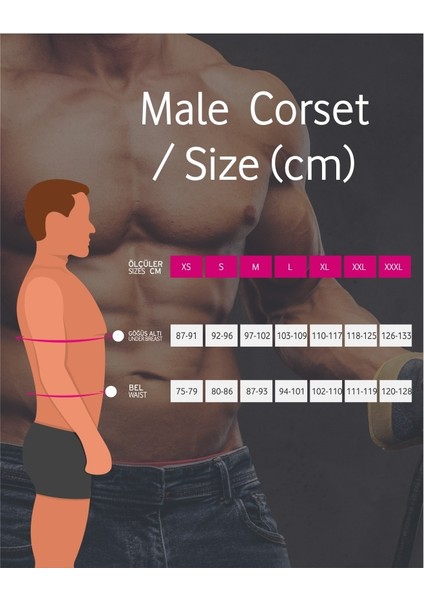 Erkek Siyah Jinekomasti Kısa Korse CM01 fırsatları