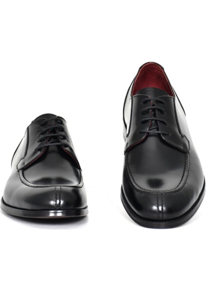 Hakiki Açma Deri Siyah Erkek Kösele Ayakkabı Bağcıklı - K1620 fiyatları