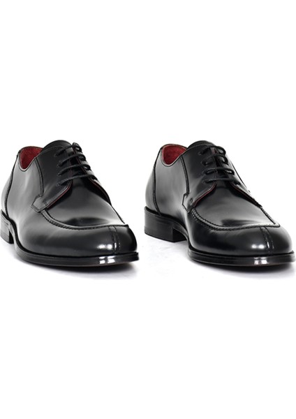 Hakiki Açma Deri Siyah Erkek Kösele Ayakkabı Bağcıklı - K1620 fırsatları