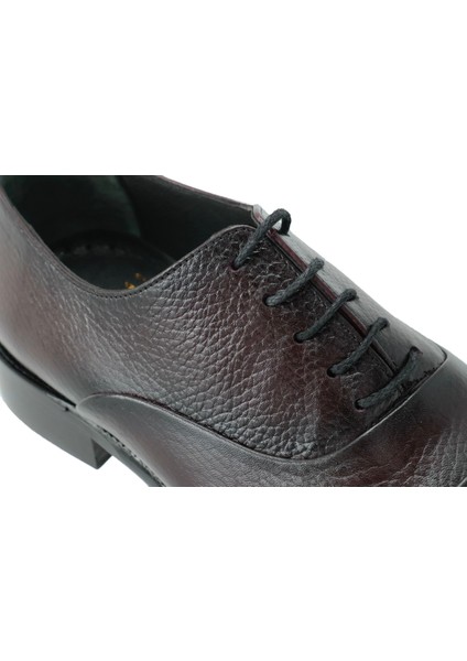 Hakiki Deri Bordo Klasik Erkek Kösele Ayakkabı - K166