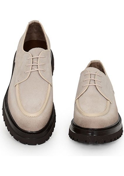 Hakiki Süet Deri Bej Klasik Erkek Ayakkabı Bağcıklı Eva Taban - 0927 modelleri