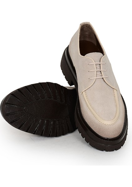 Hakiki Süet Deri Bej Klasik Erkek Ayakkabı Bağcıklı Eva Taban - 0927 fırsatları