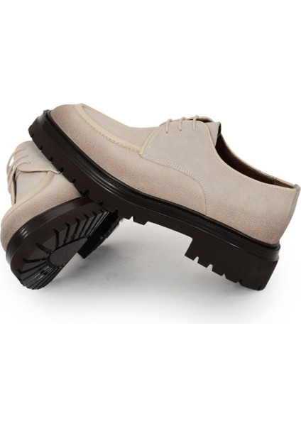 Hakiki Süet Deri Bej Klasik Erkek Ayakkabı Bağcıklı Eva Taban - 0927 indirimleri