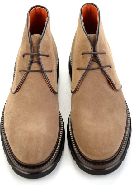 Taupe Hakiki Deri Erkek Bot & Bootie E02648611702 fırsatları