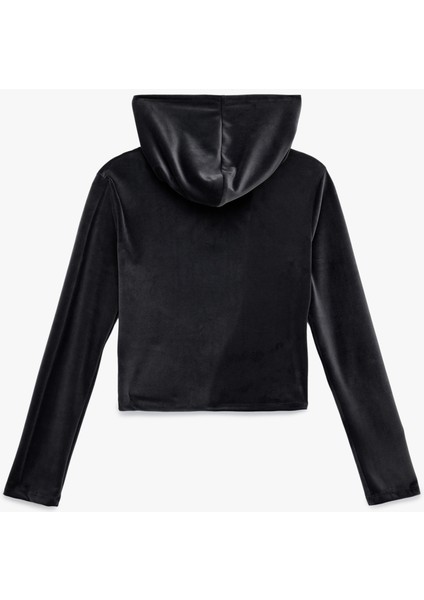 Fermuarlı Uzun Kollu Rahat Kalıp Kapüşonlu Crop Pijama Üstü fiyatları