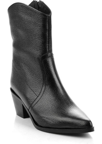 Siyah Hakiki Deri Kadın Bot & Bootie K02140000403 fiyatları