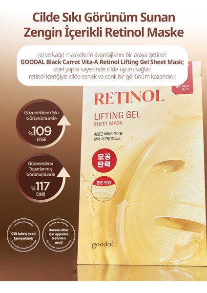 Black Carrot Vita-A Retinol Lifting Gel Sheet Mask - Siyah Havuç Özlü Retinol Yüz Maskesi fırsatları