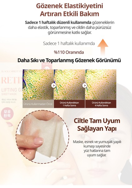 Black Carrot Vita-A Retinol Lifting Gel Sheet Mask - Siyah Havuç Özlü Retinol Yüz Maskesi indirimleri