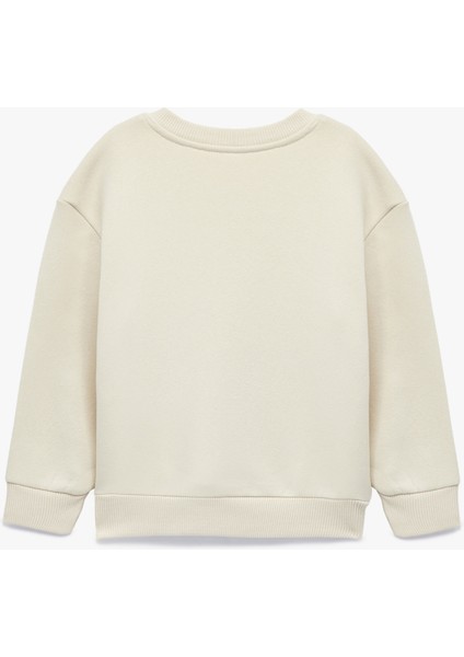 Dinozor Baskılı Uzun Kollu Bisiklet Yaka Oversize Sweatshirt fiyatları