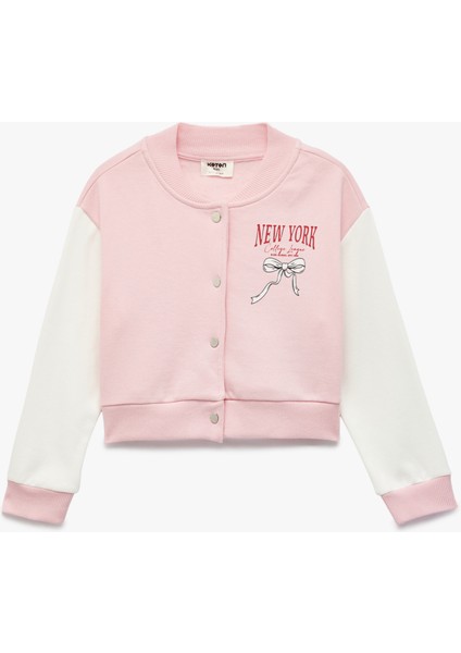 Fiyonk Detaylı Uzun Kollu Bomber Kolej Ceket