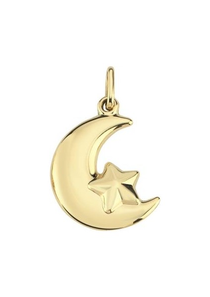 14 Ayar Ay Yıldız Altın Kolye Ucu