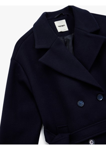 Cepli Kruvaze Uzun Kollu Kemerli Kaşe Kaban modelleri