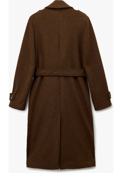 Cepli Uzun Kollu Kemerli Kruvaze Uzun Kaşe Kaban fiyatları