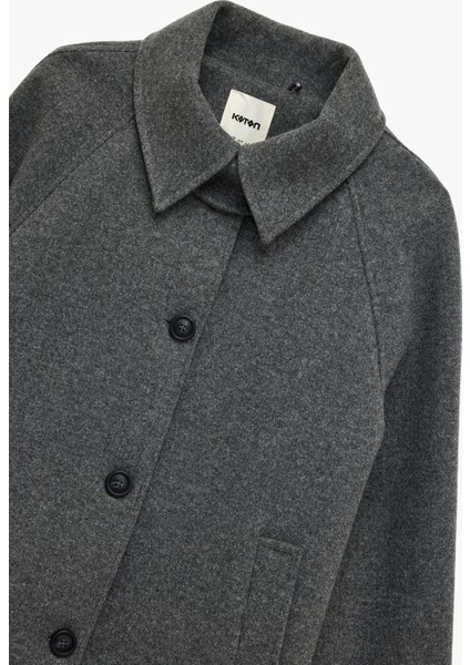 Uzun Kollu Cepli Kruvaze Kısa Kaşe Kaban modelleri