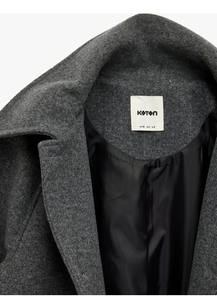 Uzun Kollu Cepli Kruvaze Kısa Kaşe Kaban indirimleri