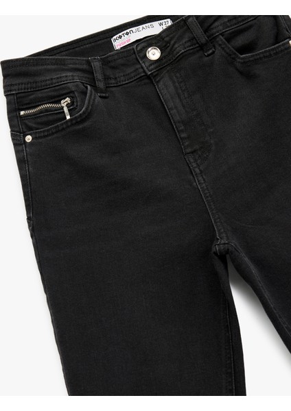 Yüksek Bel Fermuar Cep Detaylı Toparlayıcı Skinny Jean Pantolon - Push Up Skinny Jeans modelleri