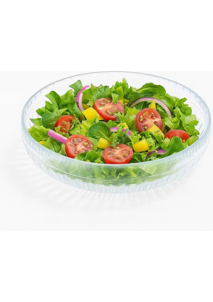 25 cm Cam Salata Kasesi - Şeffaf Desenli Servis ve Sunum Kasesi | Modern Sofralar Için Şık Tasarım fiyatları