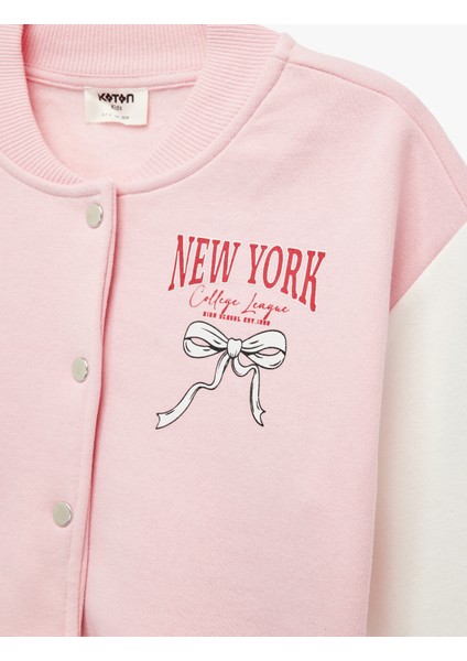 Fiyonk Detaylı Uzun Kollu Bomber Kolej Ceket modelleri