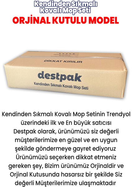 Kendinden Sıkmalı Mop Seti - Kendinden Sıkmalı Mop + Katlanabilir Tekerlekli Kova + 1 Adet Yedek Bez fiyatları