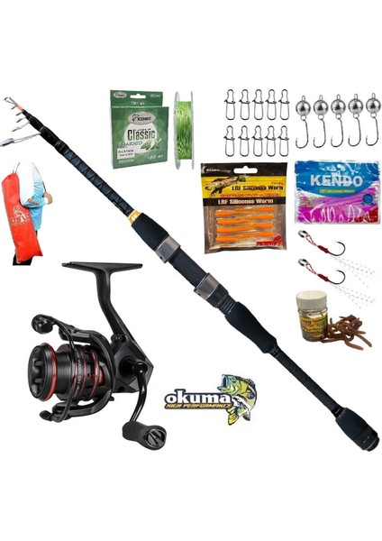 Okuma Ceymar Hd CHD-2500A 2.28MT 3-16GR Ryuji Rock Fish Tele Lrf Olta Takımı Seti