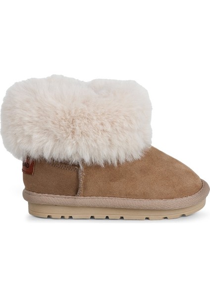 Kız Çocuk Furly Tüylü Kısa Bot Bej BUCK3064