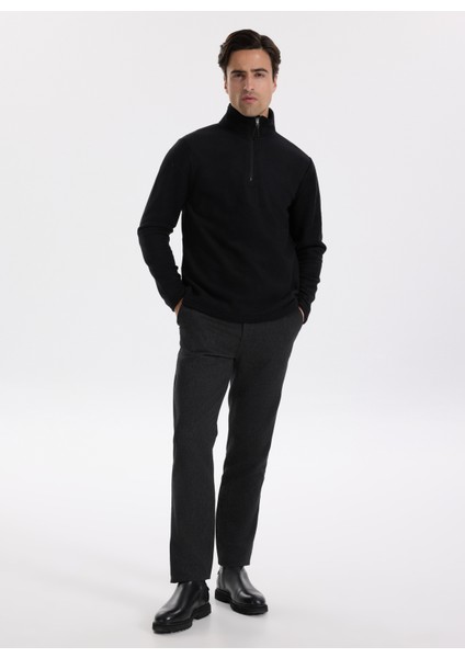 Bisiklet Yaka Düz Siyah Erkek Sweatshırt PBF5WM-SWT 5054 fiyatları
