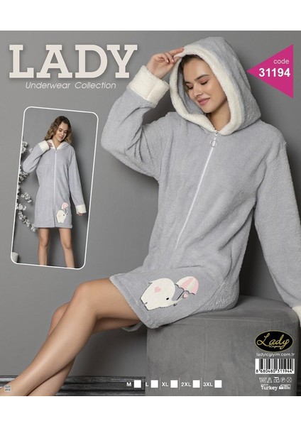 Lady Underwear Collectıon Teddy Pelüş Sabahlık