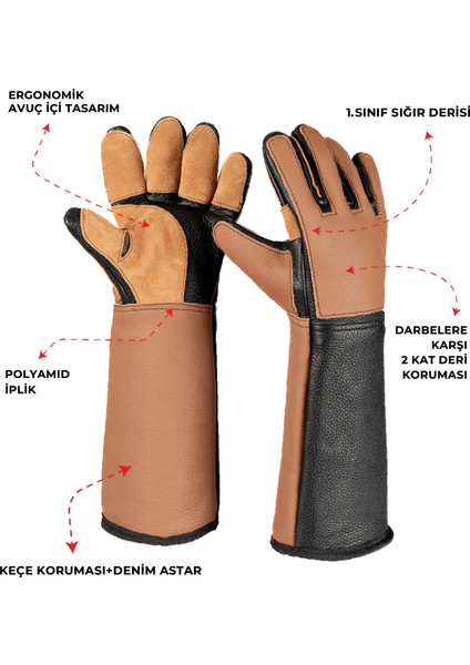 Silinebilir Kedi Tutma – Yakalama Eldiveni -%100 Deri -Tırnak Geçirmez -