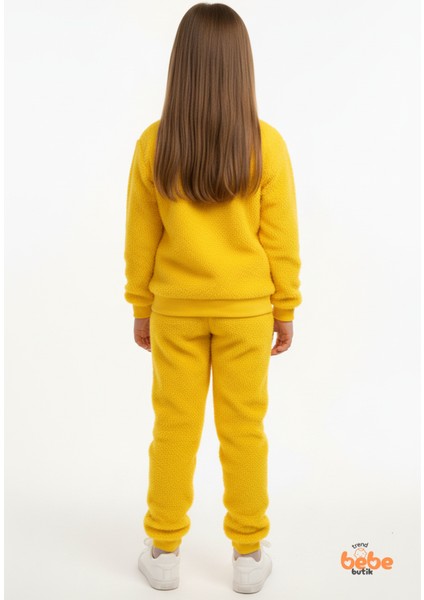 Sarı Tweety Nakışlı Welsoft Polar Kız Çocuk Eşofman Takımı ,sıcak, Yumuşak, Kışlık Pijama Takımı modelleri