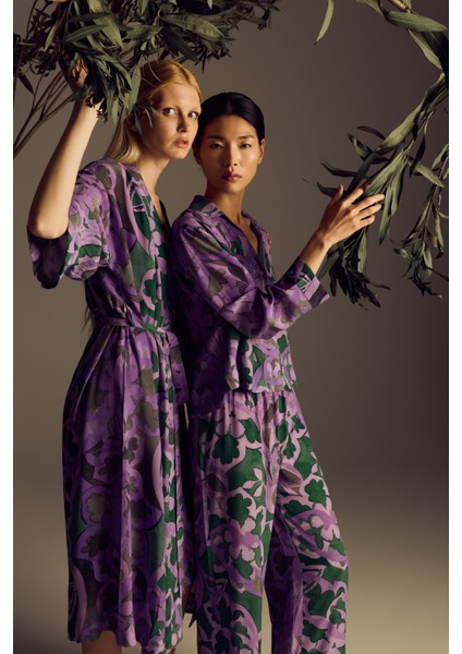 Kadın Vegan Dokuma Uzun Kollu Gömlek