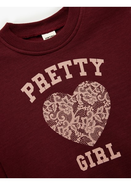 Pamuklu Uzun Kollu Bisiklet Yaka Baskılı Sweatshirt modelleri