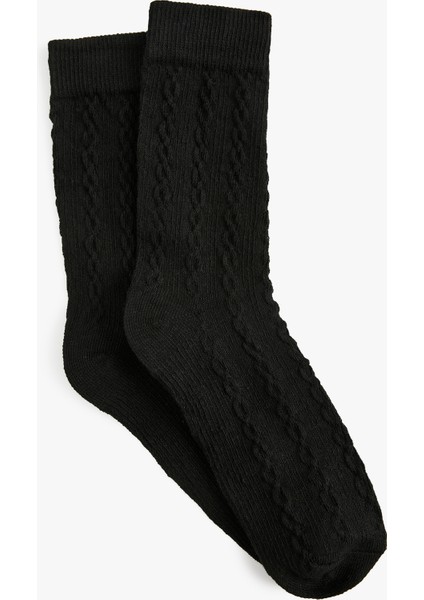 Balıksırtı Dokulu Pamuklu Soket Çorap