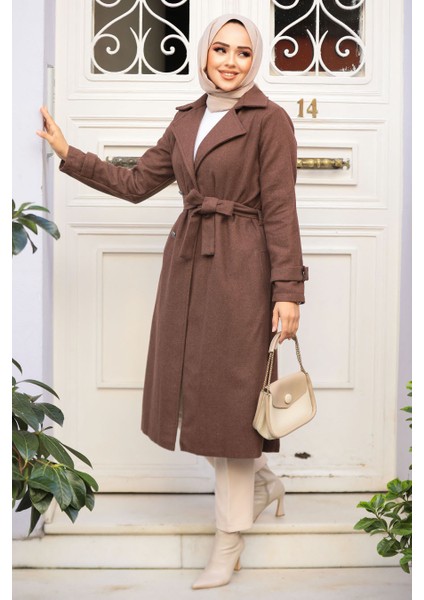 Kemerli Kahverengi Tesettür Kaban 61210KH