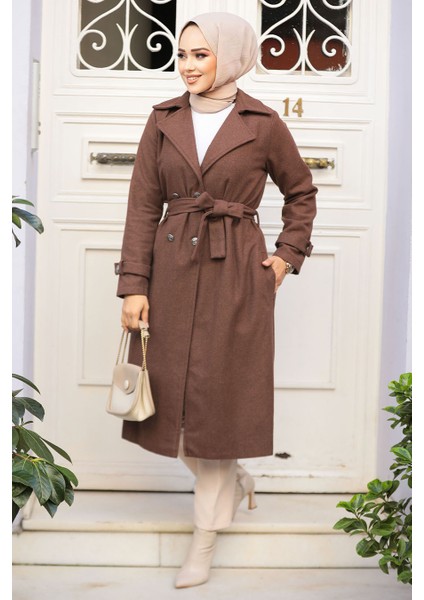 Kemerli Kahverengi Tesettür Kaban 61210KH fiyatları