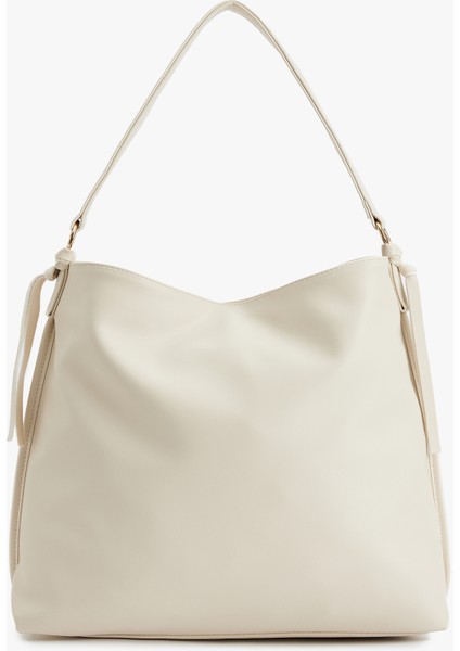 Metal Aksesuarlı Saplı Suni Deri Büyük Tote Çanta