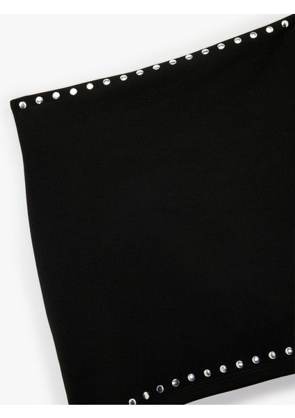 Slim Fit Metal Aksesuar Detaylı Mini Şort Etek modelleri