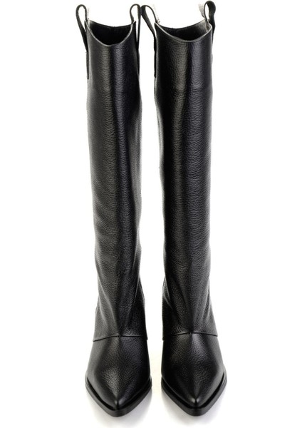 Siyah Hakiki Deri Kadın Çizme K03140431903 fırsatları