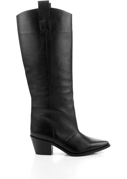 Siyah Hakiki Deri Kadın Çizme K03140431903 indirimleri