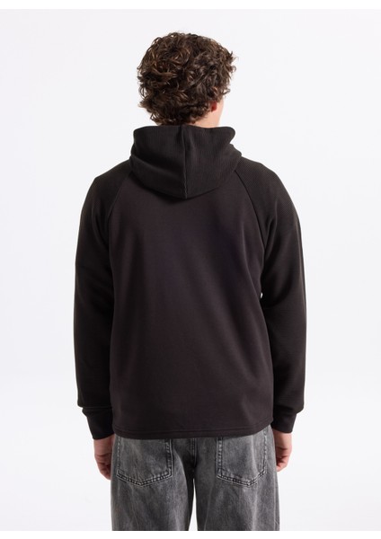 Kapüşon Yaka Siyah Erkek Sweatshırt 12278609_JJTHATCHER Sweat Zıp Hood indirimleri