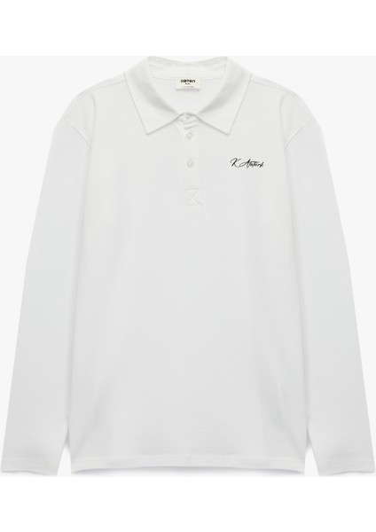 Pamuklu Uzun Kollu Atatürk Baskılı Polo Yaka Tişört