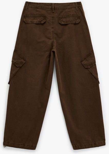 Pamuklu Rahat Kalıp Stoperli Beli Bağcıklı Kargo Cepli Balon Pantolon fiyatları