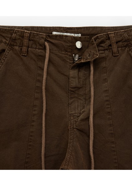 Pamuklu Rahat Kalıp Stoperli Beli Bağcıklı Kargo Cepli Balon Pantolon fırsatları