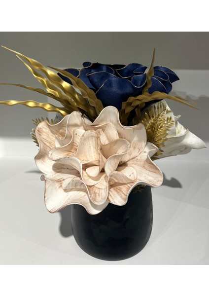 Küçük Siyah Cezve Saksı Aranjman Çiçek modelleri