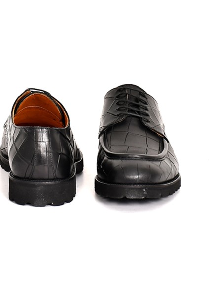 Hakiki Kroko Baskı Deri Lacivert Klasik Erkek Ayakkabı Eva Taban Çift Toka Detaylı - 1202 fırsatları