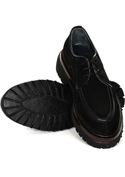 Hakiki Süet Deri Siyah Klasik Erkek Ayakkabı Bağcıklı Eva Taban - 0927 fırsatları