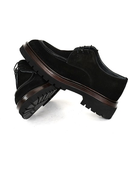 Hakiki Süet Deri Siyah Klasik Erkek Ayakkabı Bağcıklı Eva Taban - 0927 indirimleri