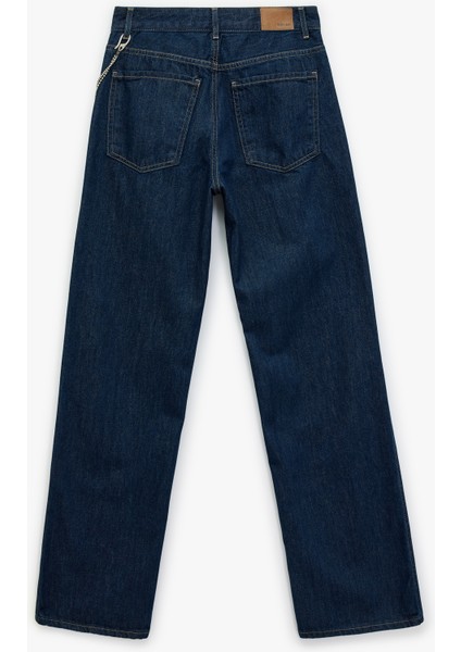 Normal Bel Zincir Detaylı Düz Paça Jean Pantolon - Straight Fit Jean fiyatları