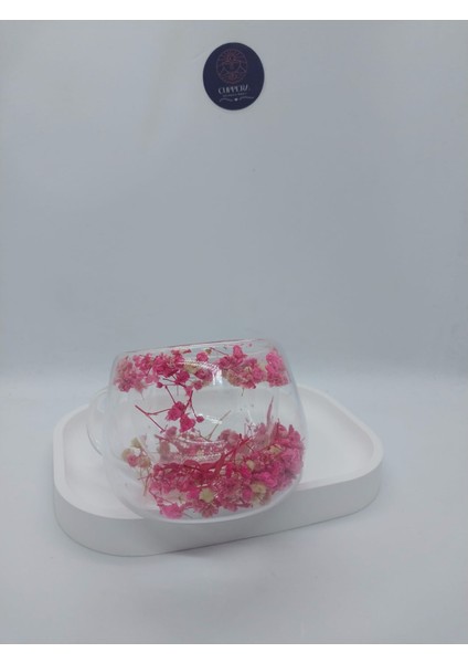 Isıya Dayanıklı Çift Cidarlı Kurutulmuş Canlı Çiçekli Kupa (150 Ml) fiyatları