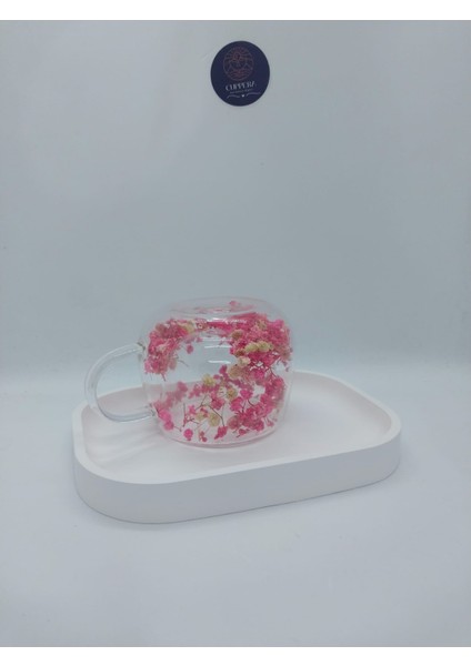 Isıya Dayanıklı Çift Cidarlı Kurutulmuş Canlı Çiçekli Kupa (150 Ml) fırsatları